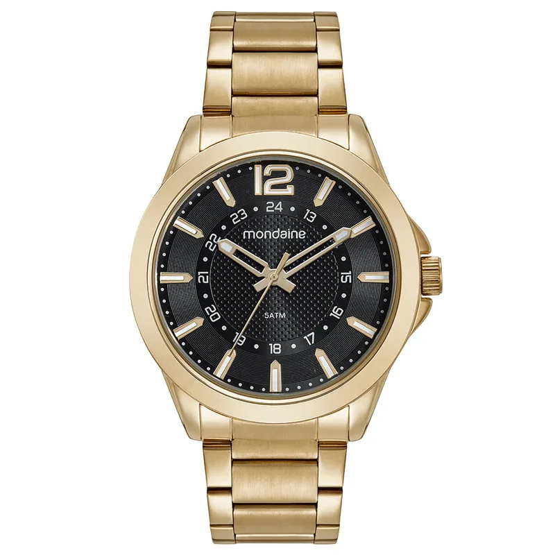 Relógio Masculino Analógico Mondaine Dourado/Preto 32602GPMVDE1