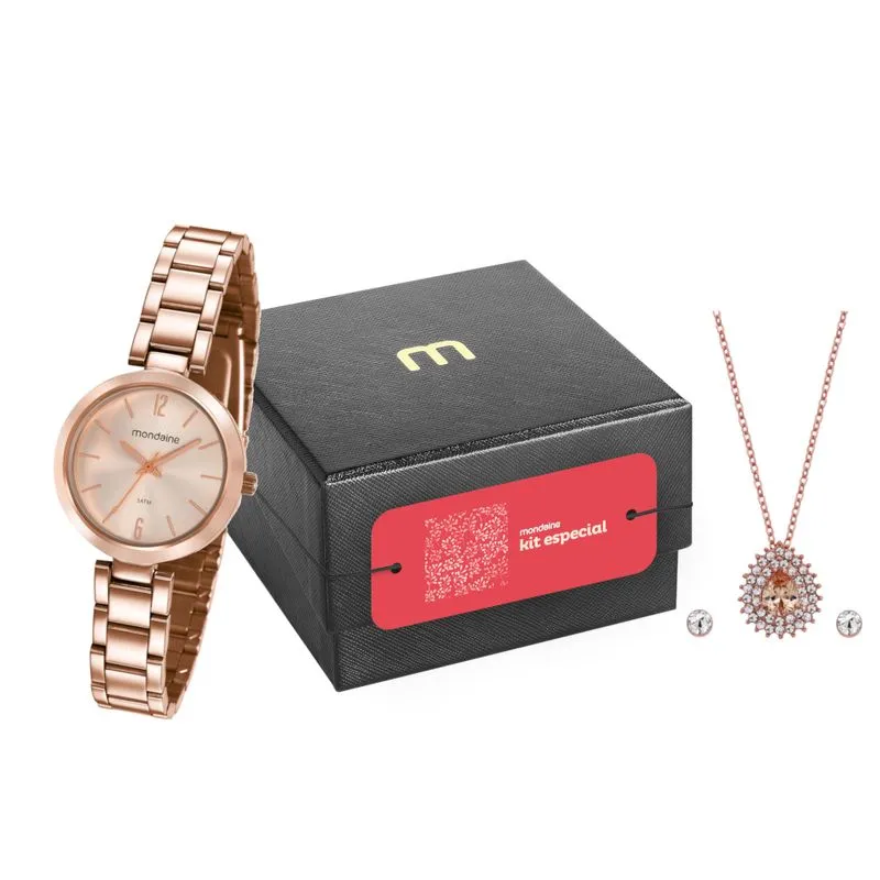 Kit Especial Relógio Feminino Pequeno Minimalista Rosê