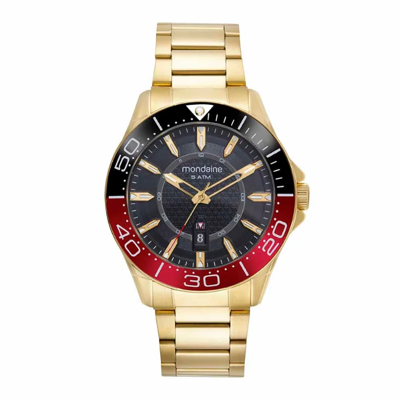 Relógio Masculino Casual Com Calendário Dourado