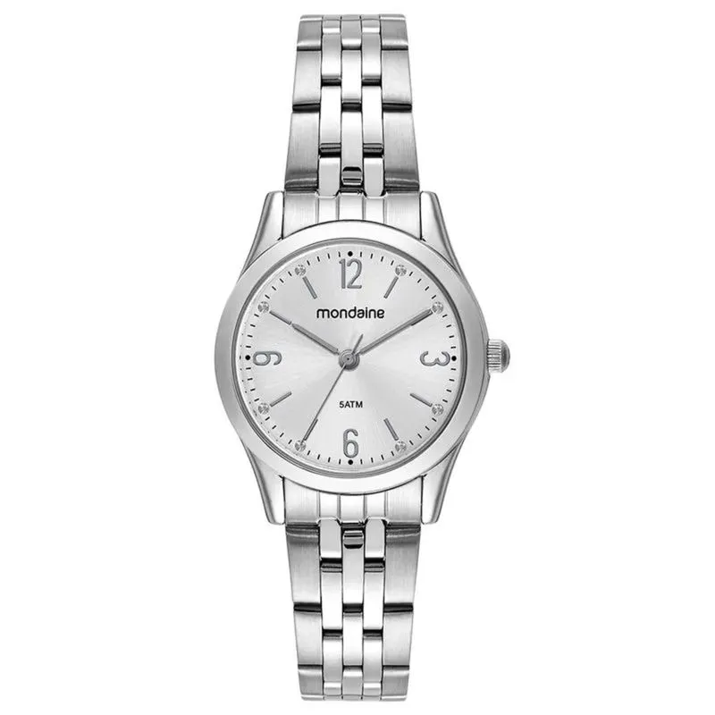 Kit Relógio Mondaine Prata Colar E Brincos 32720l0mkne2k1