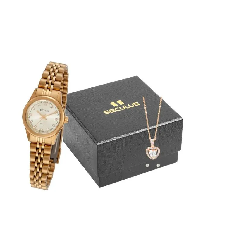 Relógio Seculus Feminino Preto 44052LPSVDA1K1