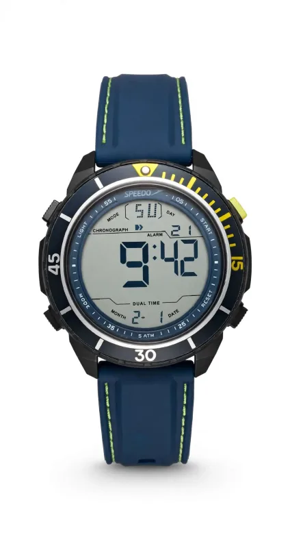 Relógio Speedo Digital Esportivo Azul 5ATM - Cronógrafo, Dual Time e Alarme