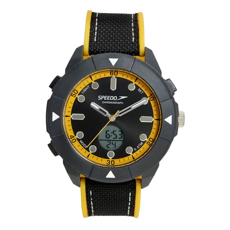 Relógio Masculino Speedo Anadigi Pulseira Silicone Preto