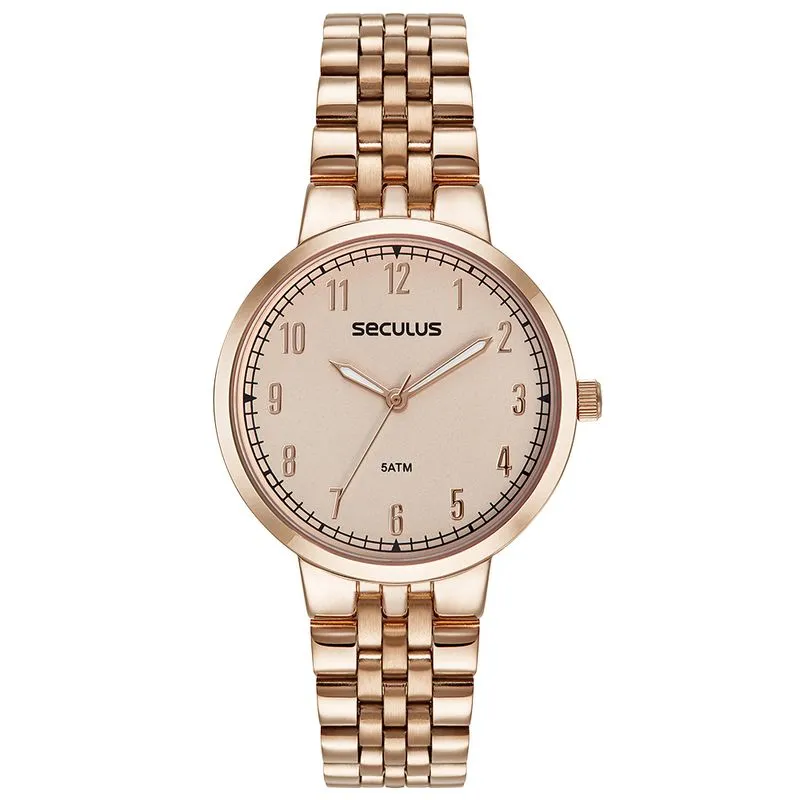 Relógio Feminino Cristais Rosé