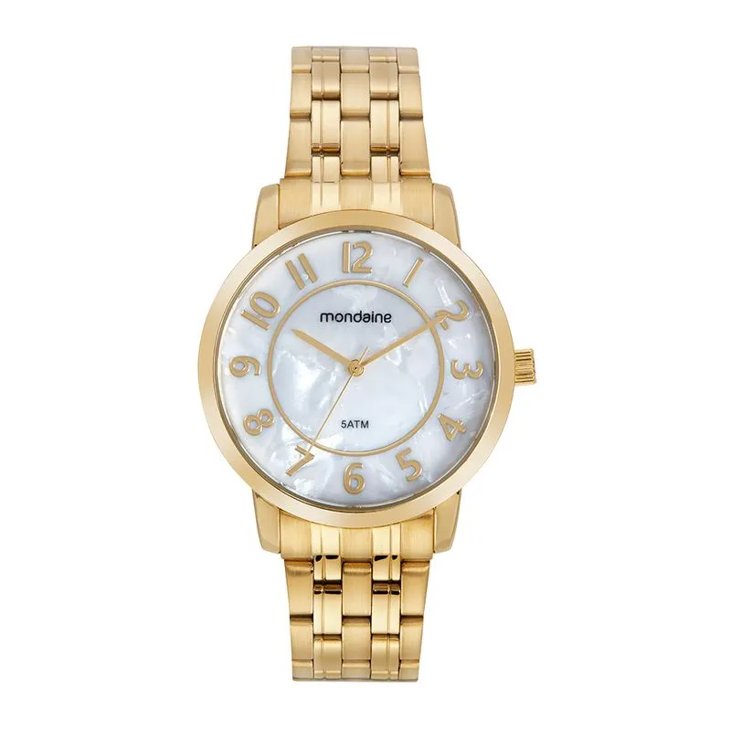 Relógio Feminino Madrepérola Dourado