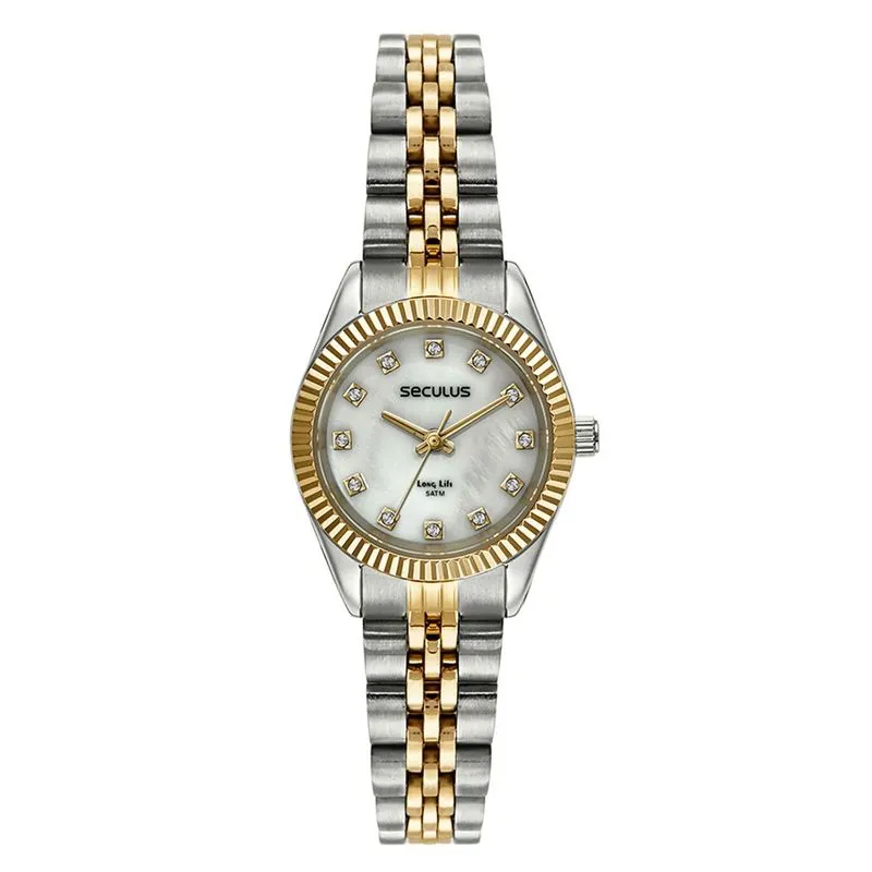 Relogio De Pulso Feminino Bicolor 77257lpsvba2 - Seculus