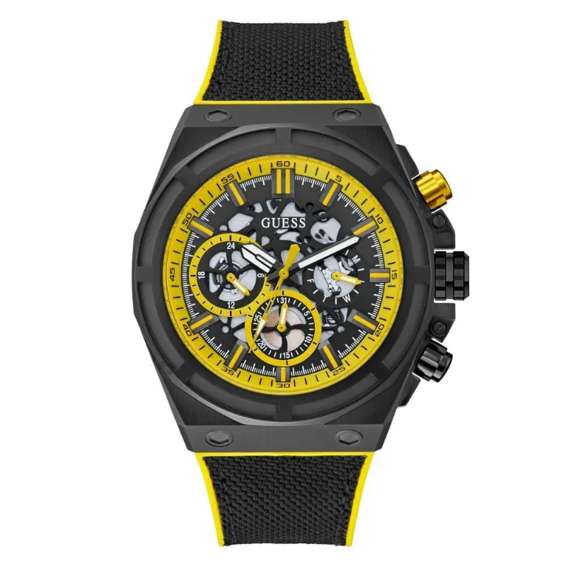 Relógio Masculino Multifunção Digital Silicone Preto Guess 47MM