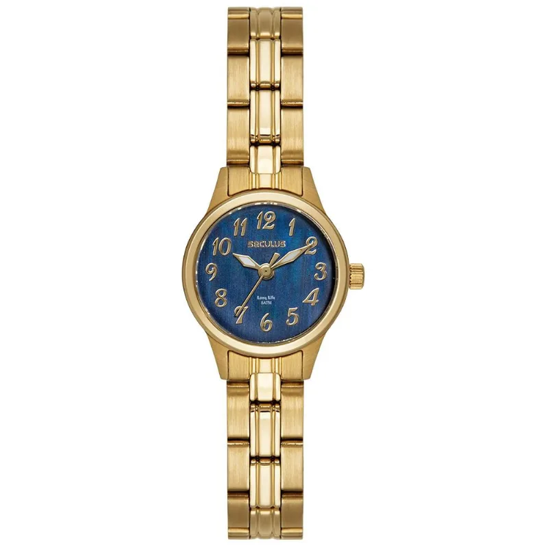 Relógio Seculus Feminino Ref:44196lpsvda1 Clássico Aço Dourado