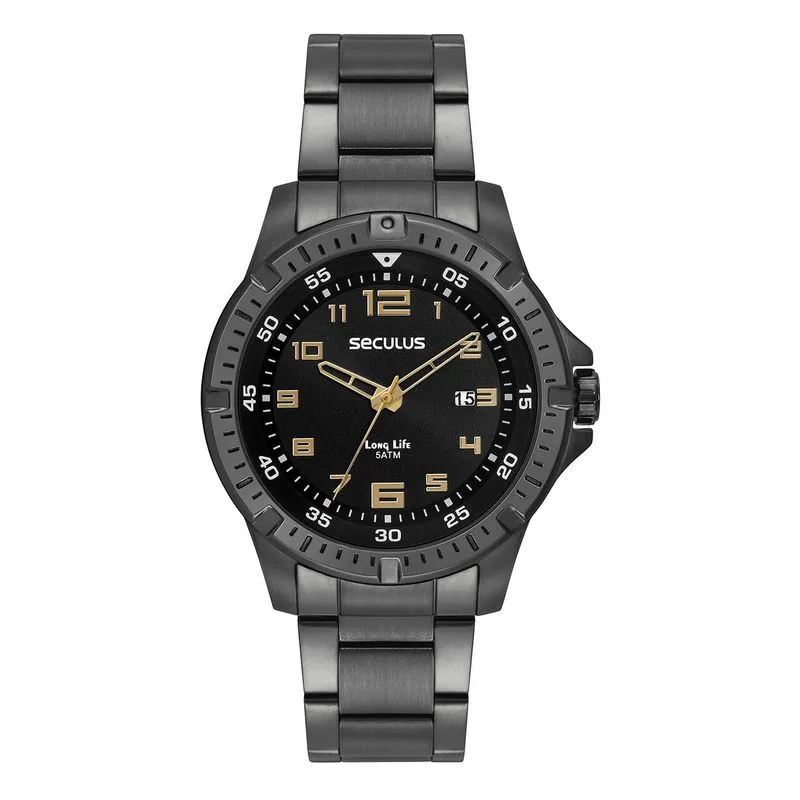 Relogio De Pulso Masculino Preto 44207gpsvpa4 - Seculus