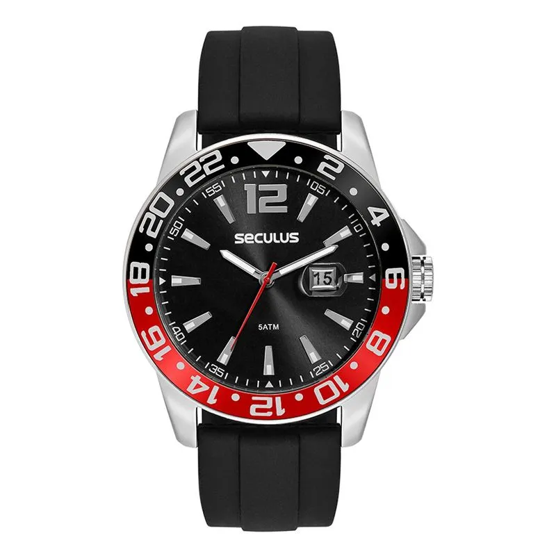 Relogio De Pulso Masculino Preto 44220g0svnu1 - Seculus