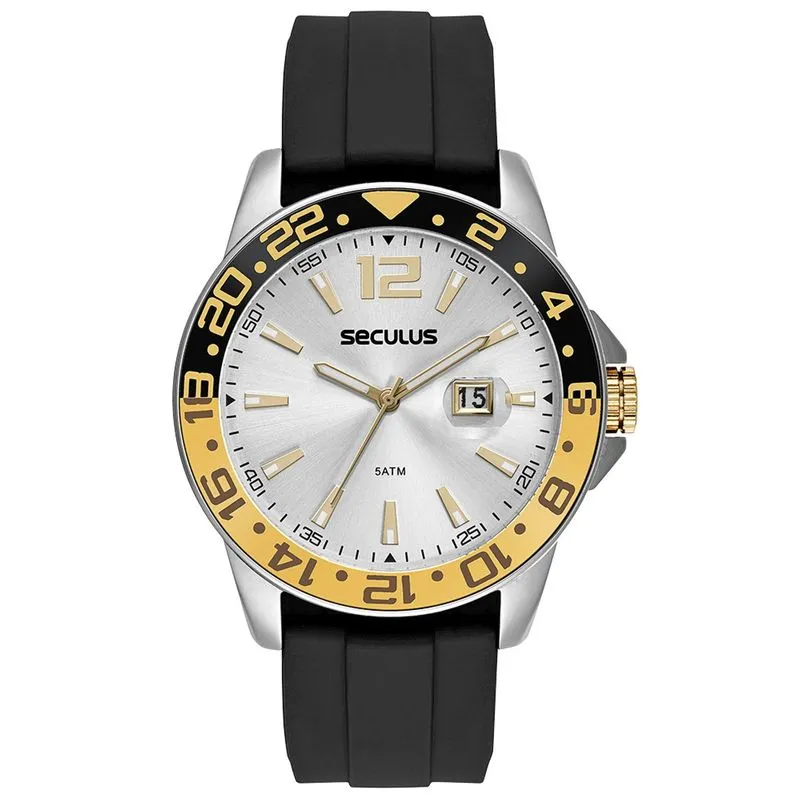 Relogio De Pulso Masculino Preto 44220g0svnu3 - Seculus
