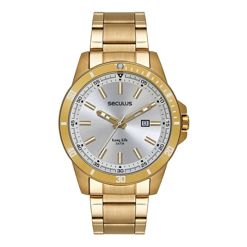 Relogio De Pulso Masculino Dourado 44204gpsvda3 - Seculus