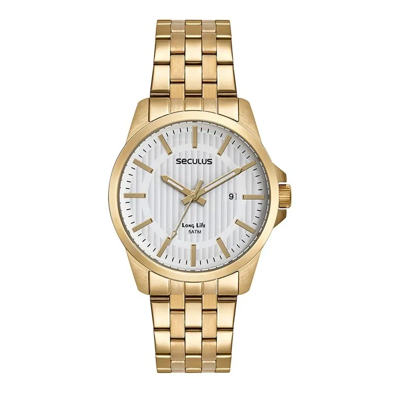 Relogio De Pulso Masculino Dourado 44197gpsvda2 - Seculus
