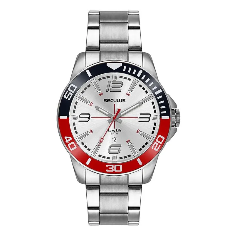 Relogio De Pulso Masculino 44212g0svna2 Prata - Seculus