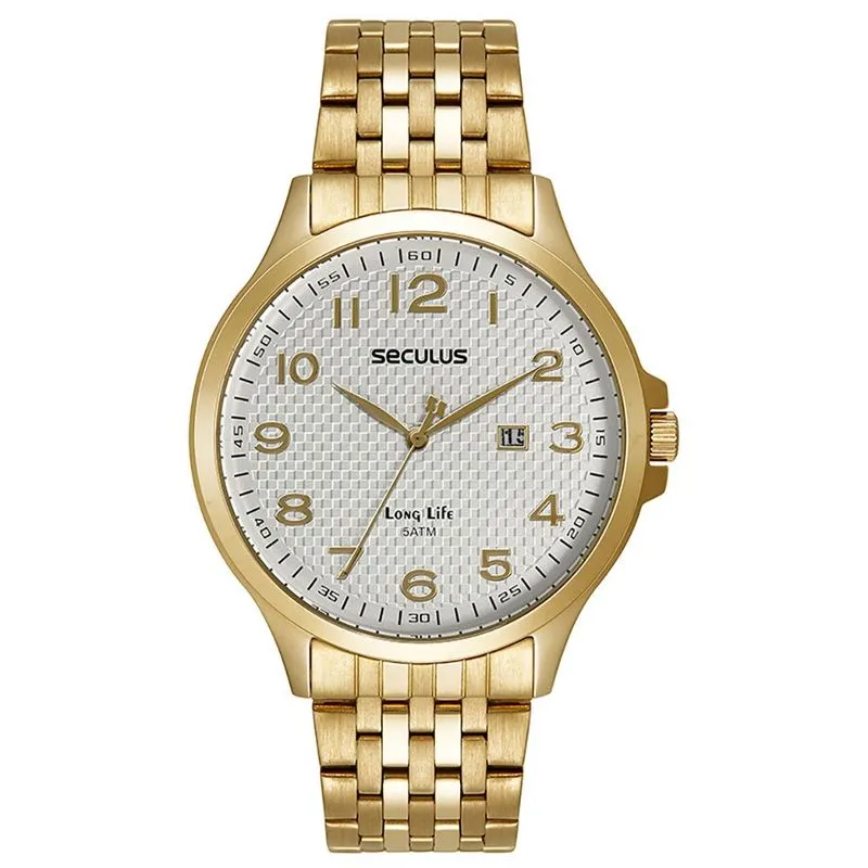 Relógio Masculino Seculus Dourado 44215GPSVDA3