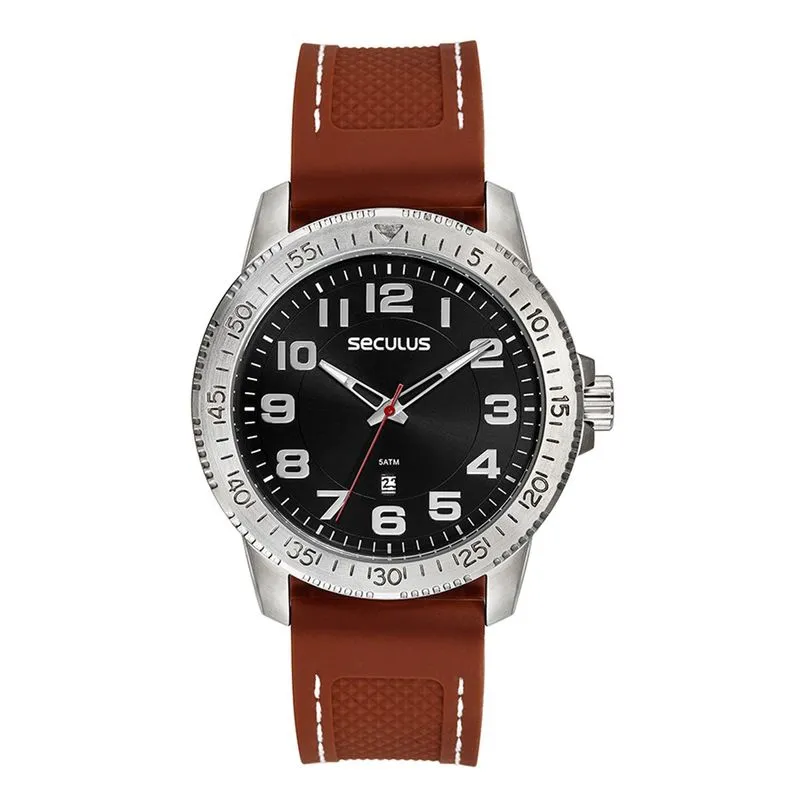 Relogio De Pulso Masculino 44223g0svnu1 Marrom - Seculus