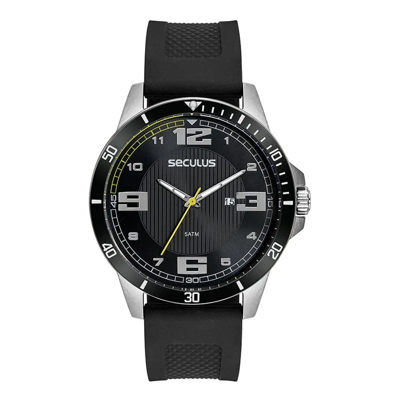 Relogio De Pulso Masculino Preto 44228g0svnu1 - Seculus