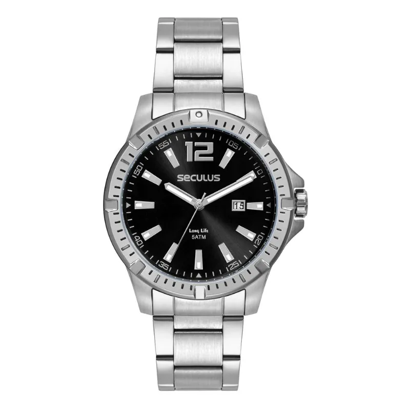 Relógio Seculus Masculino Ref:44208g0svna1 Esportivo Prateado