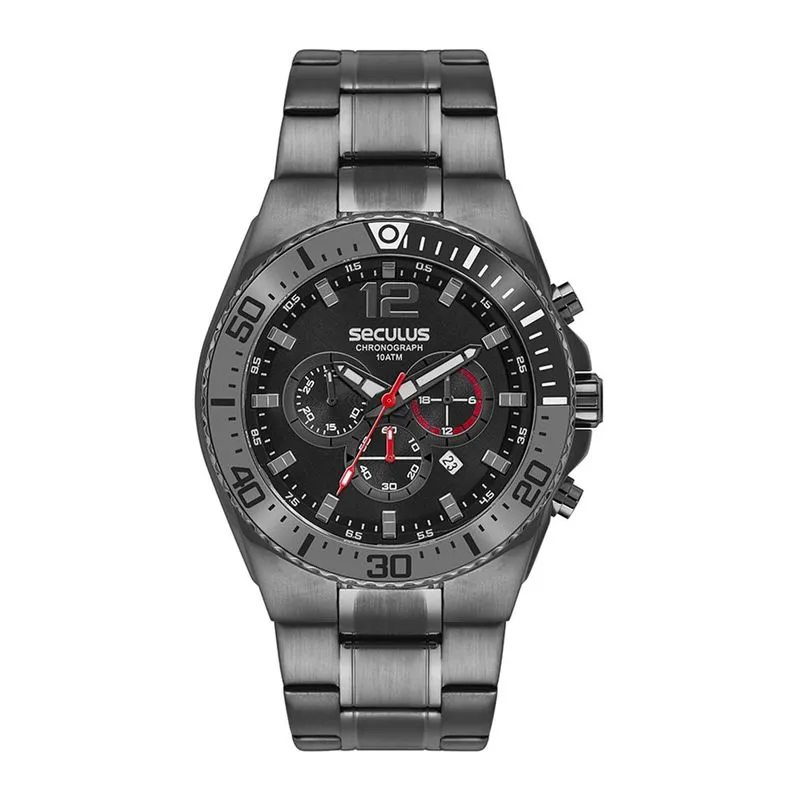 Relogio De Pulso Masculino Preto 44235gpsvpa3 - Seculus