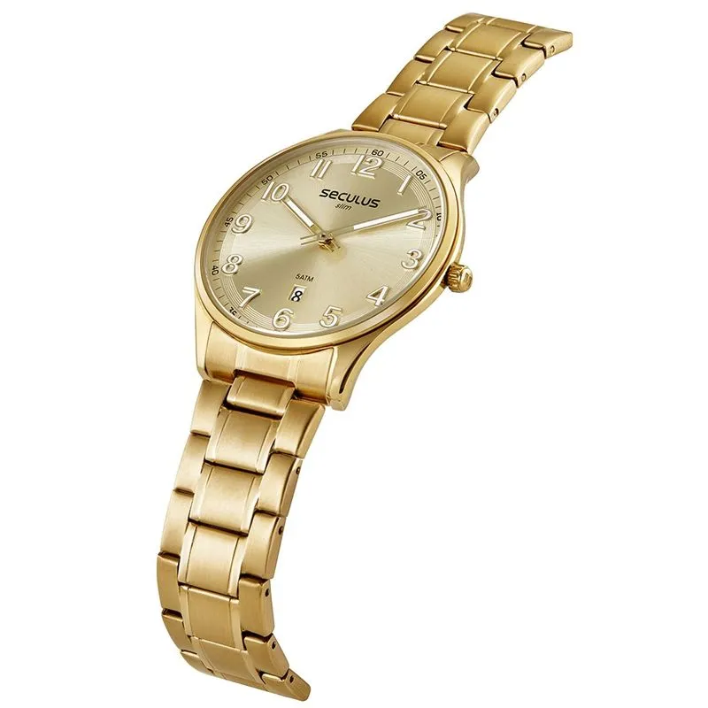 Relogio De Pulso Masculino Dourado 77282gpsvda2 - Seculus