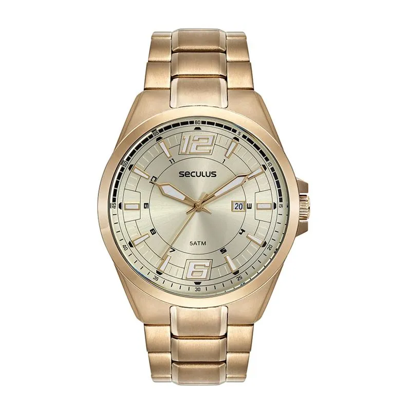 Relogio De Pulso Masculino Dourado 44234gpsvda3 - Seculus