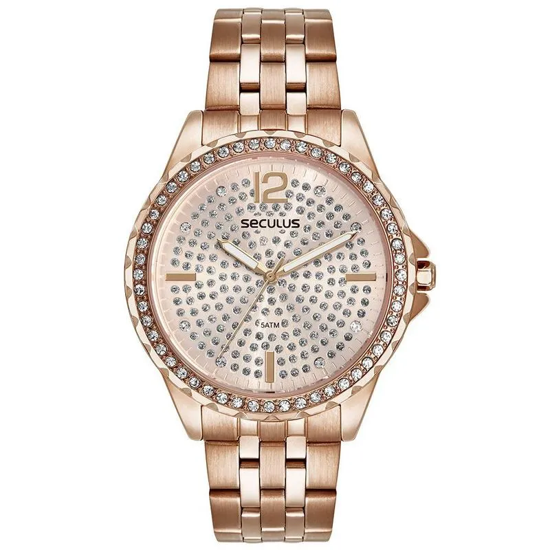Relógio Feminino Seculus Cristais 44238LPSVRS2