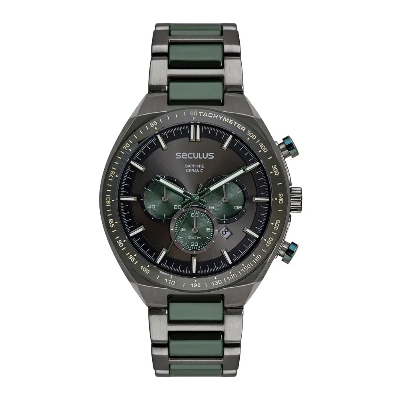 Relógio Seculus Masculino Ref: 77280gpsvpq3 Cronógrafo Black
