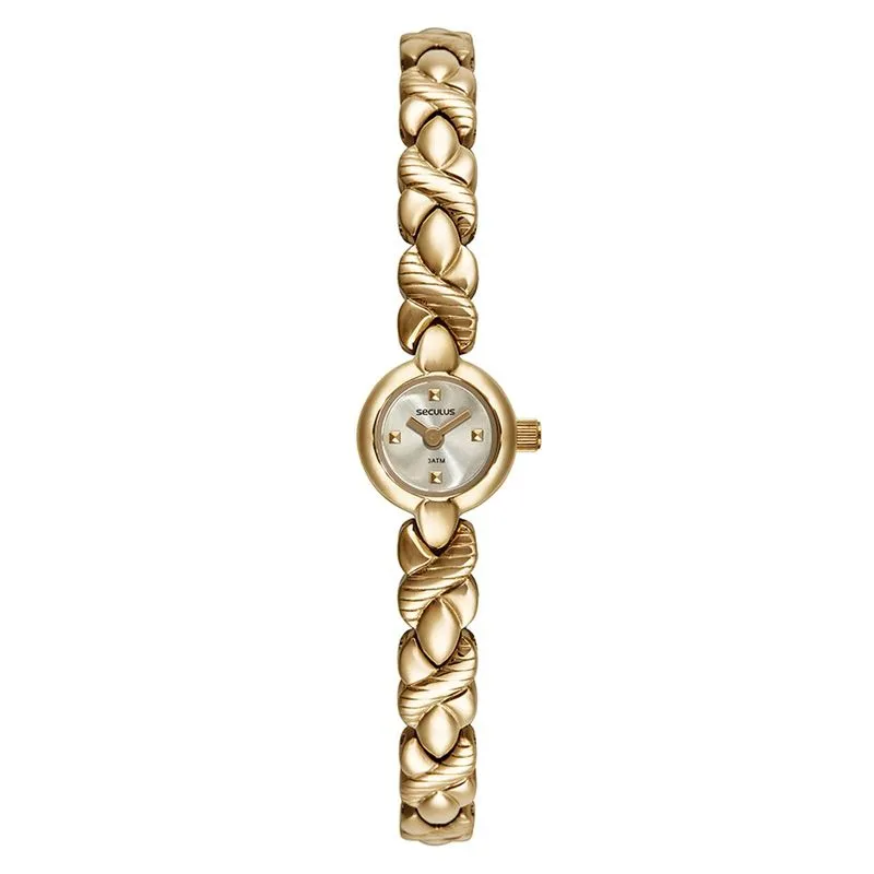 Relogio De Pulso Feminino Dourado 44240lpsvda1 - Seculus