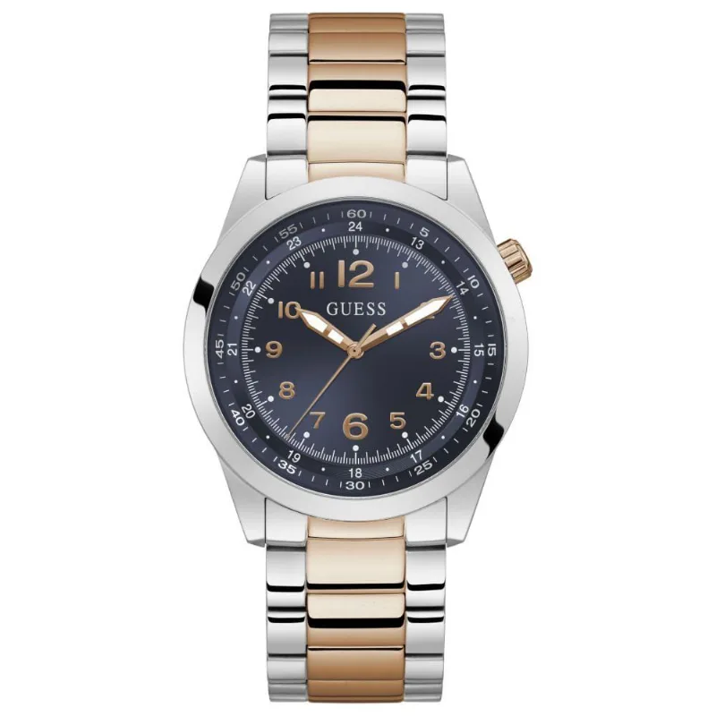 Relógio Masculino Clássico Prata Analógico em Aço Inox Bicolor Guess 42MM