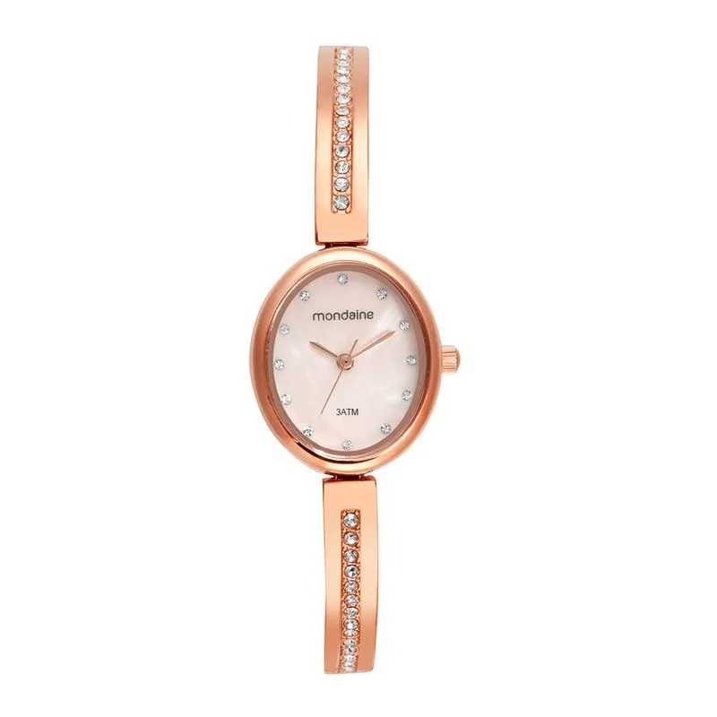 Relógio Feminino Oval Madrepérola Rosé