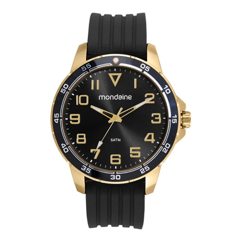 Relógio Masculino Esportivo Silicone Dourado