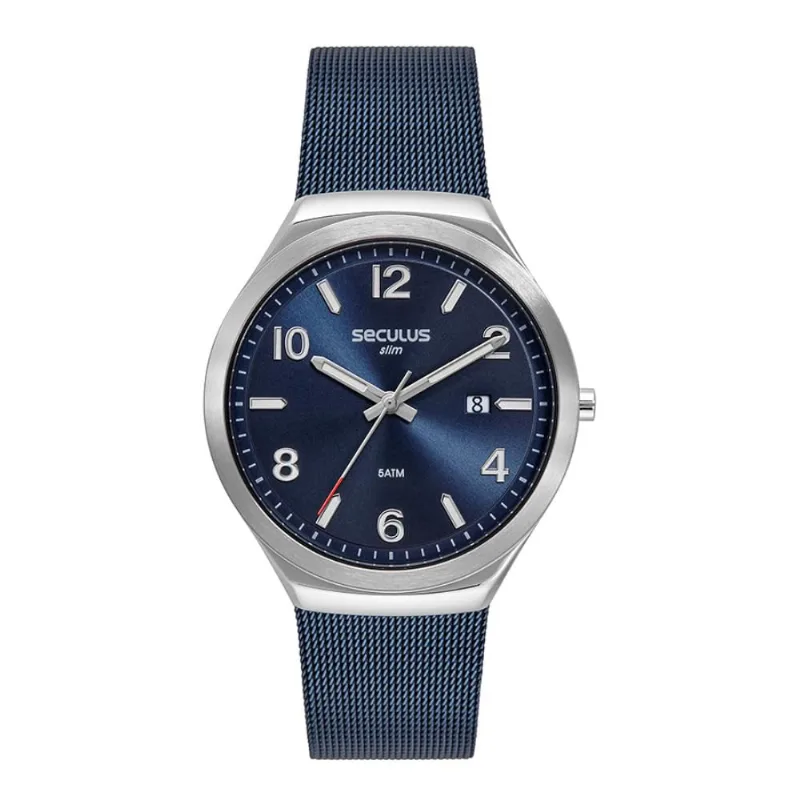 Relógio Seculus Masculino Ref:77288gpsvoa3 Slim Mesh Bicolor