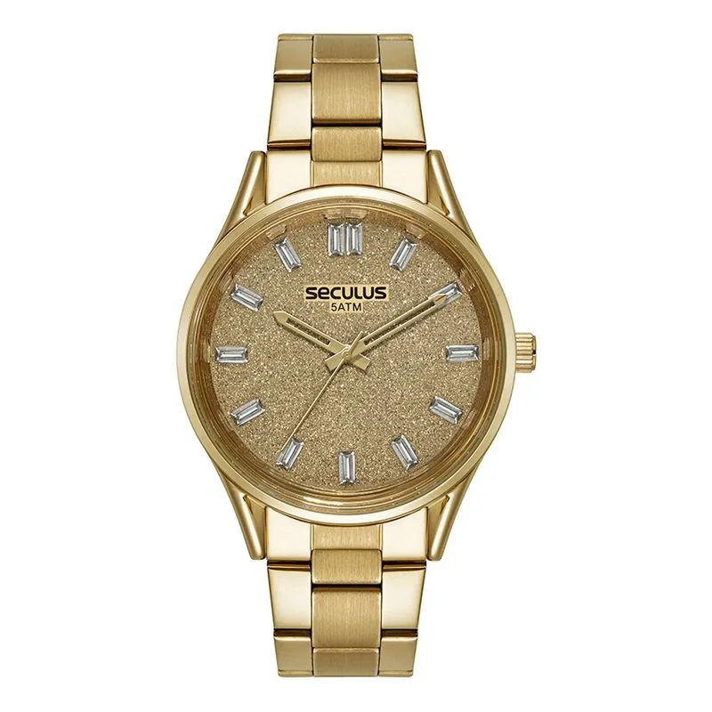Relogio De Pulso Feminino Dourado 44246lpsvds1 - Seculus