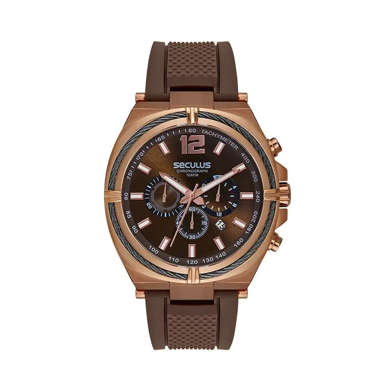 Relogio De Pulso Masculino Marrom 44252gpsvxu4 - Seculus