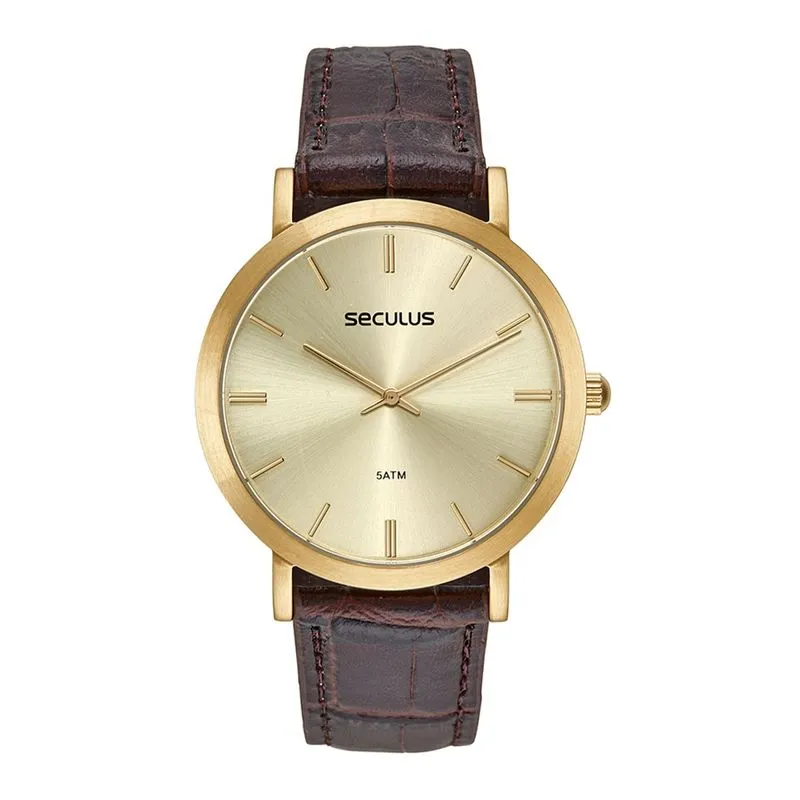 Relogio De Pulso Masculino Marrom 44255gpsvdc2 - Seculus