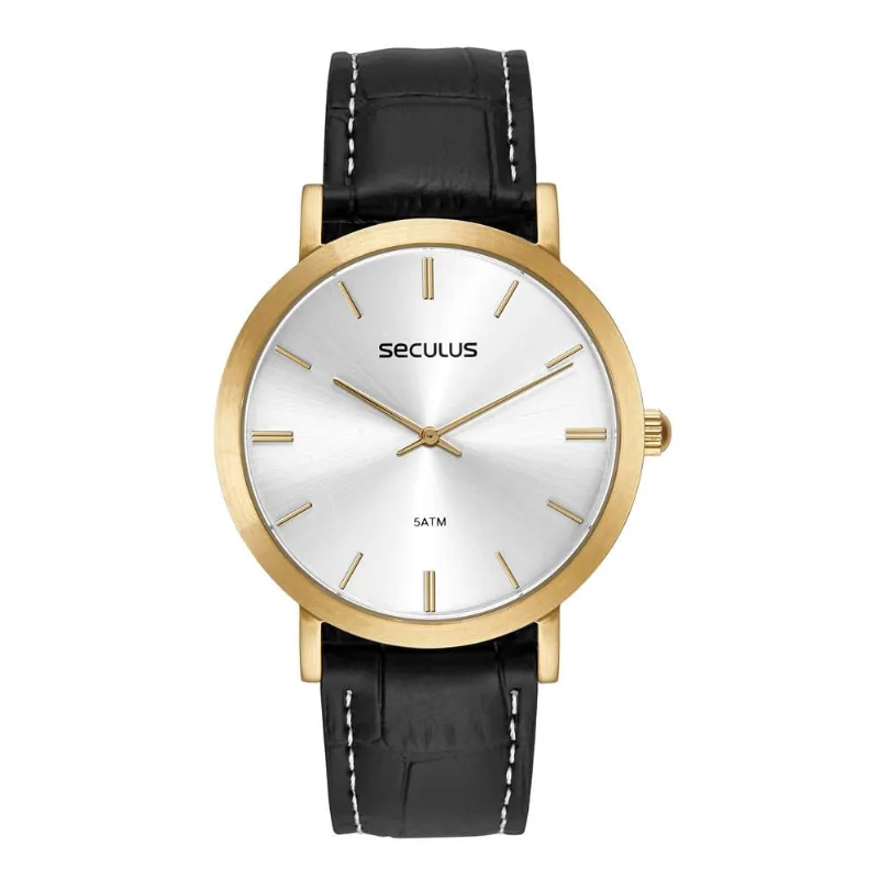 Relógio Seculus Masculino Ref: 44255gpsvdc3 Clássico Dourado