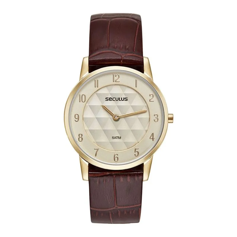 Relogio De Pulso Masculino Marrom 23725gpsvdc2 - Seculus