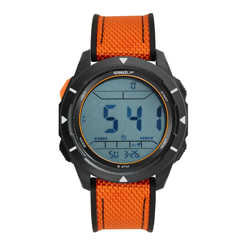 Relógio Masculino Speedo Pedômetro Laranja e Cinza