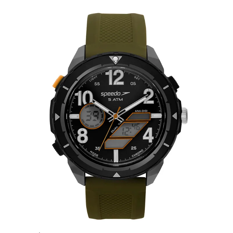 Relógio Masculino Speedo Pulseira Silicone Anadigi Verde