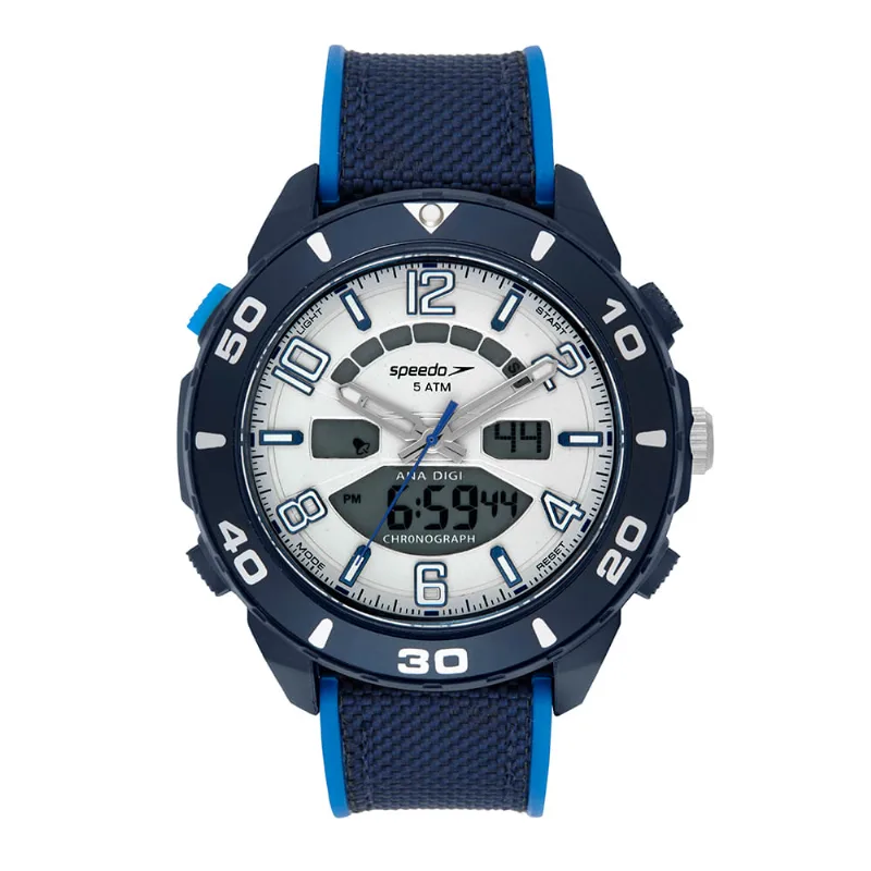 Relógio Masculino Speedo Anadigi Azul Completo