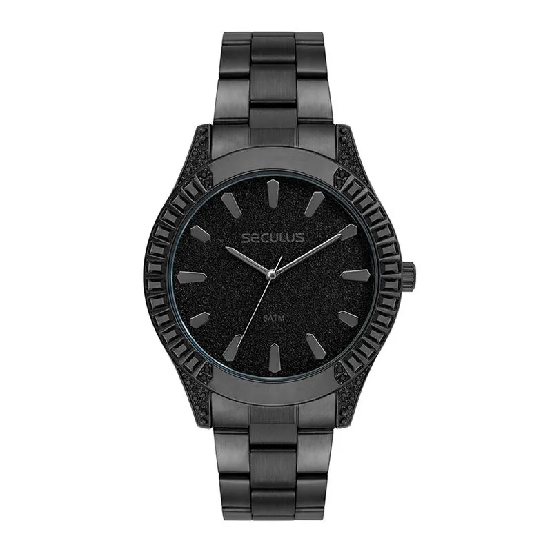 Relogio De Pulso Feminino Preto 77305lpsvps3 - Seculus