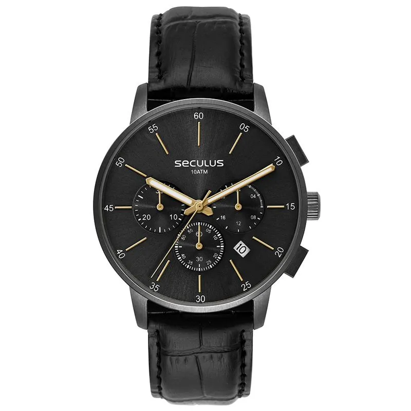Relogio De Pulso Masculino Preto 44258gpsvpc3 - Seculus
