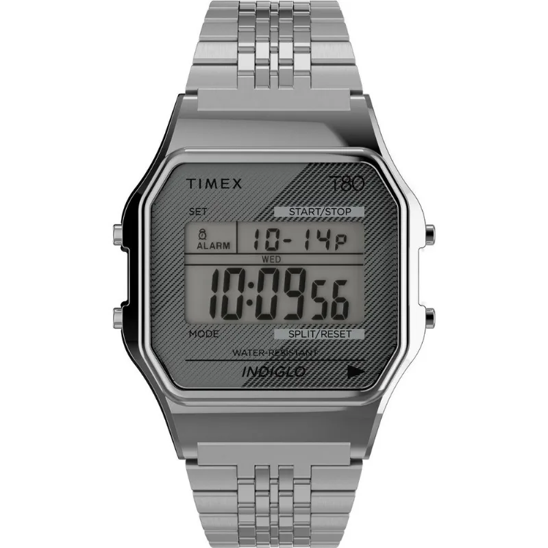 Relógio Digital Vintage T80 Prata
