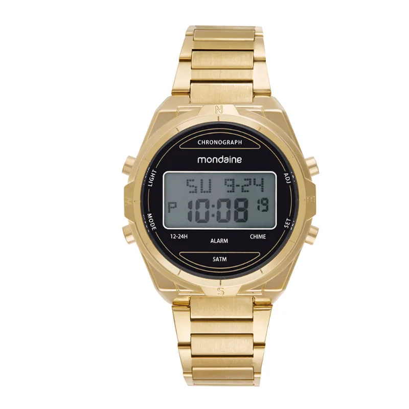 Relógio Masculino Anadigi Dourado