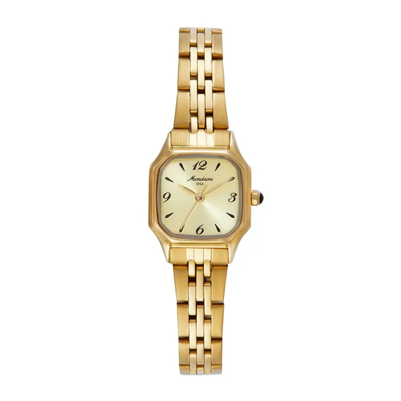 Relógio Feminino Quadrado Vintage Dourado