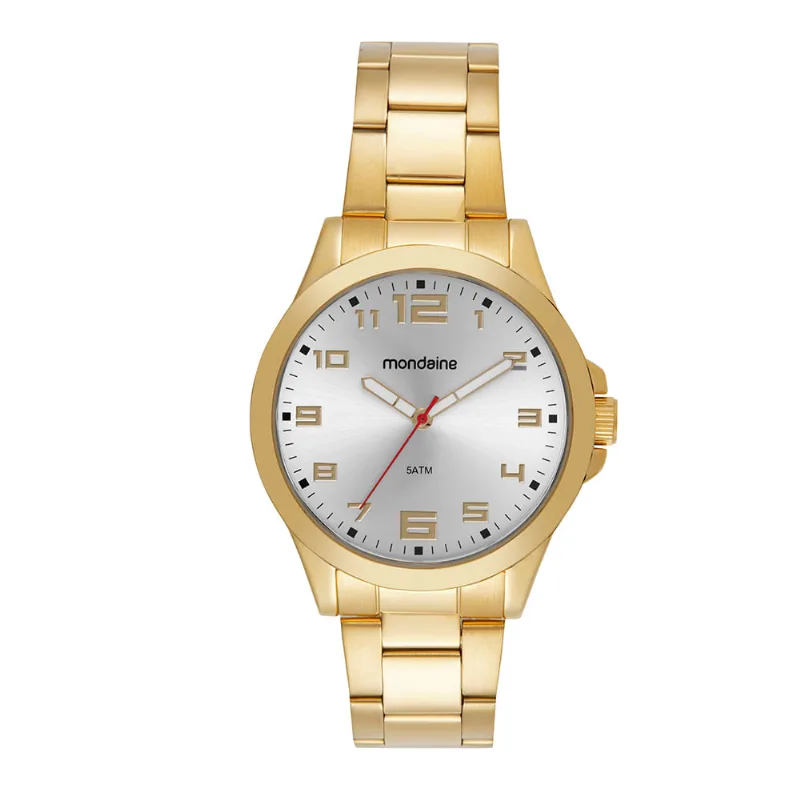 Relógio Masculino Dourado Casual Mostrador Preto