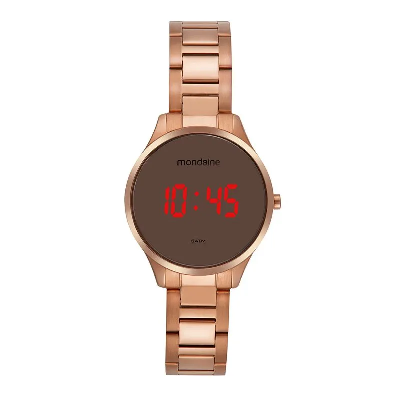 Relógio Feminino Digital Espelhado Led Rosé