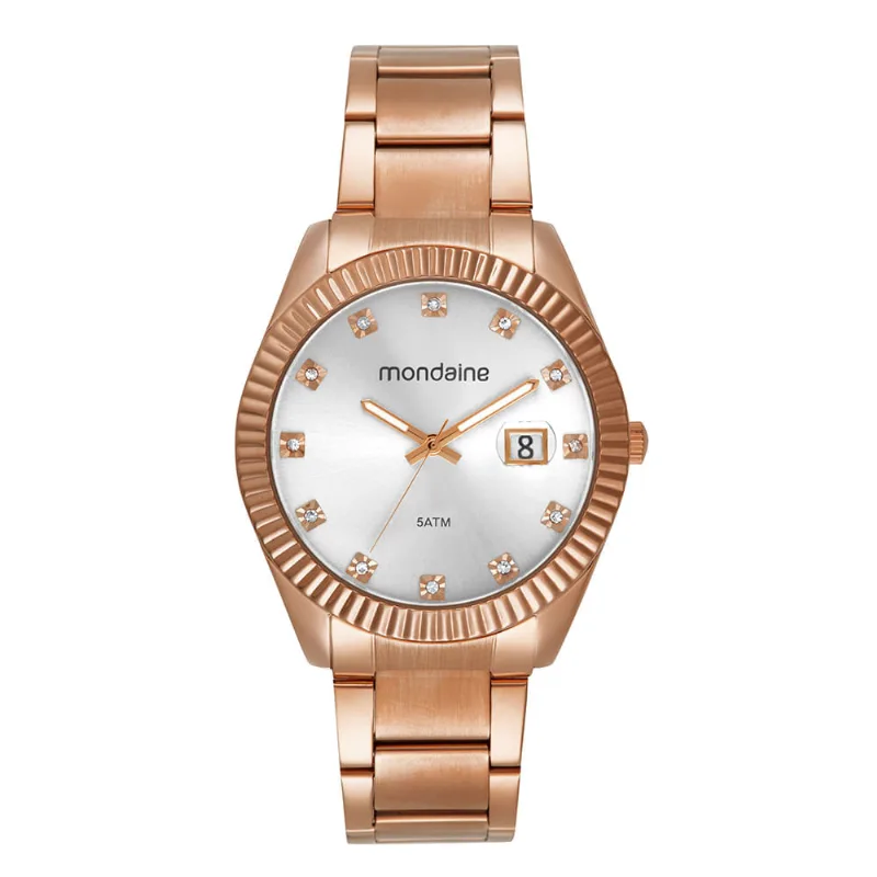 Relógio Feminino Catraca Serrilhada Rosé