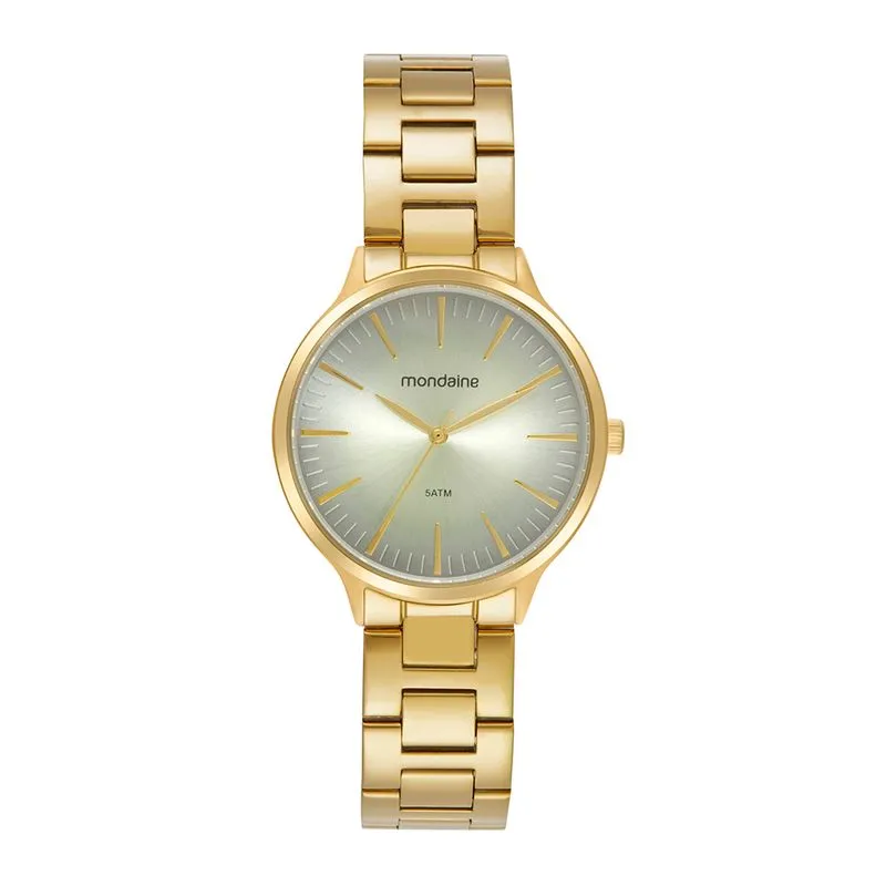 Relógio Feminino Visor Gradiente Dourado