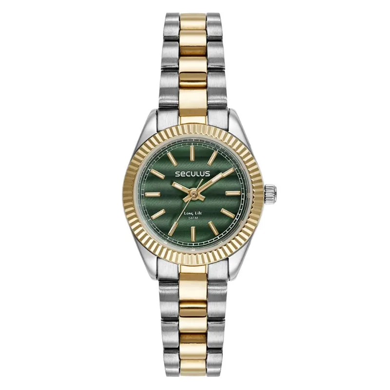 Relógio Seculus Feminino Ref: 77245lpsvba5 Clássico Aço Bicolor
